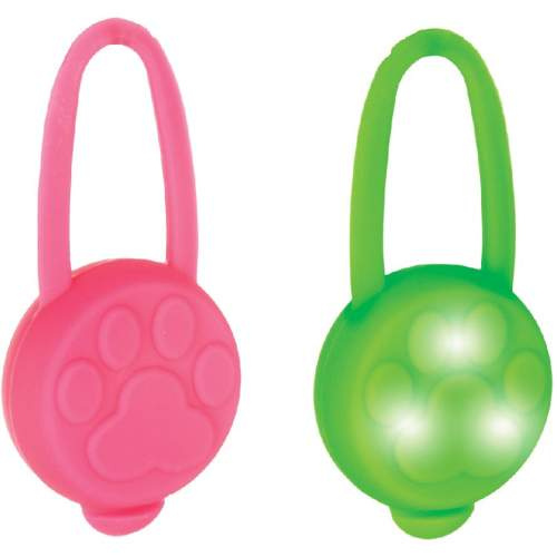 LED přívěsek na obojek silikonový/ růžový