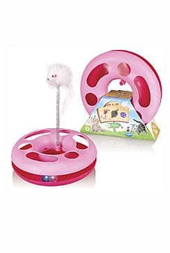 Hračka kočka Speedy ball s myší na pružině 1 ks