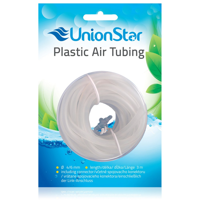 Akvaristika - Plastová bílá hadička + konektor, délka 3m