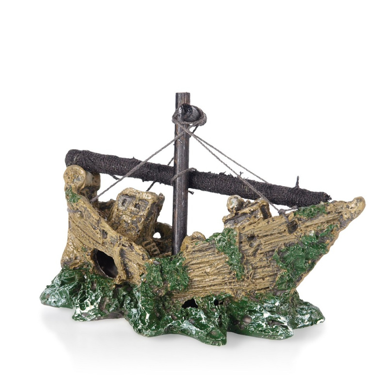 Dekorativní vrak lodi do sladkovodních akvárií.