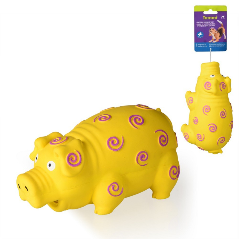 Hračky pro psy - Prase žluté - latex 22 cm
