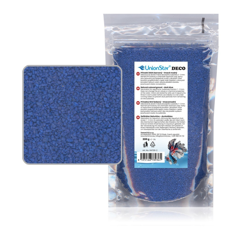 Akvarijní štěrk tm. modrý 300 g DECO 04709-2