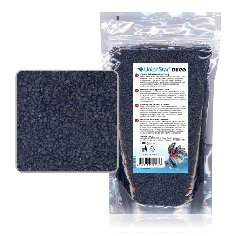 Akvarijní štěrk černý 300 g DECO 04709-5