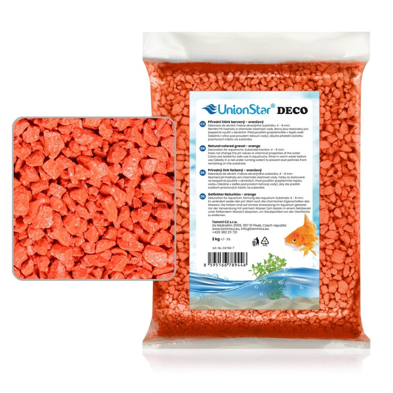Akvarijní štěrk oranžový 2 kg DECO 04708-7