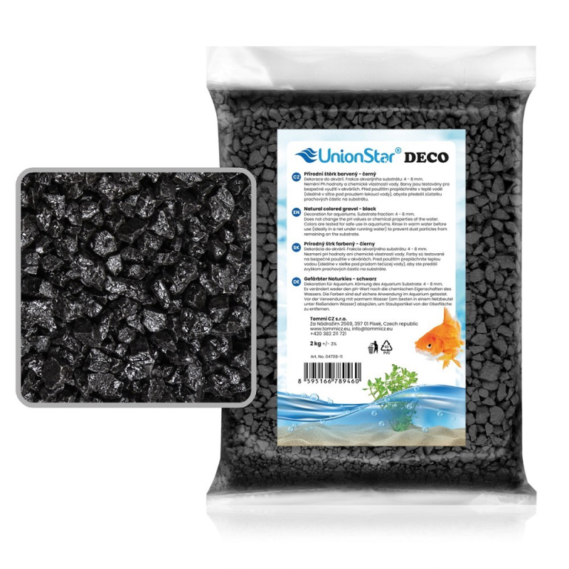 Akvarijní štěrk černý 2 kg DECO 04708-11