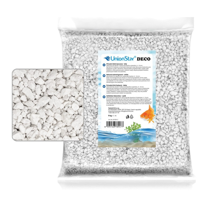 Akvarijní štěrk bílý 5 kg DECO 04708-2