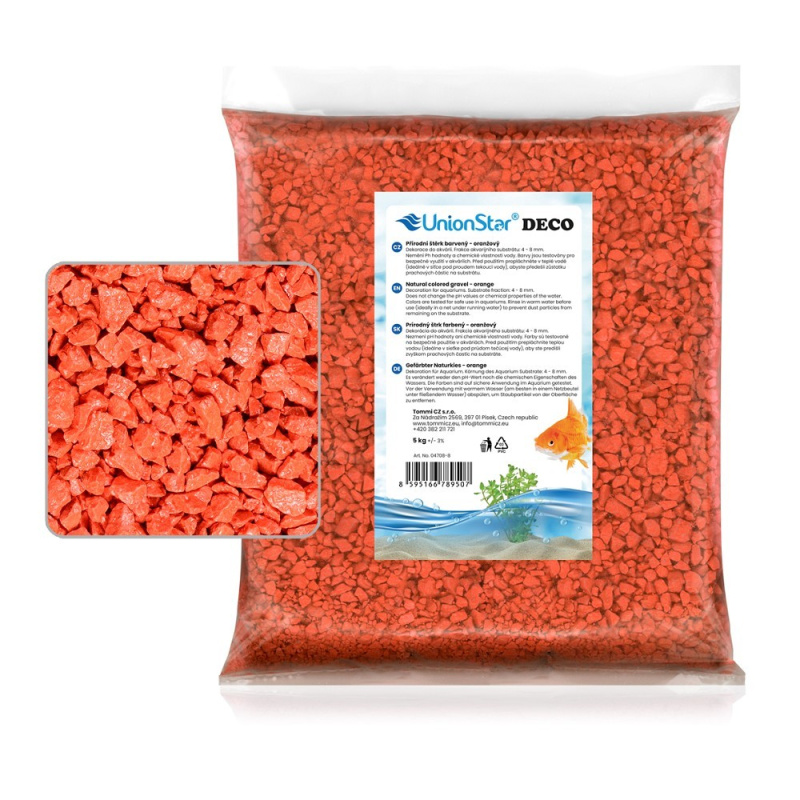 Akvarijní štěrk oranžový 5 kg DECO 04708-8