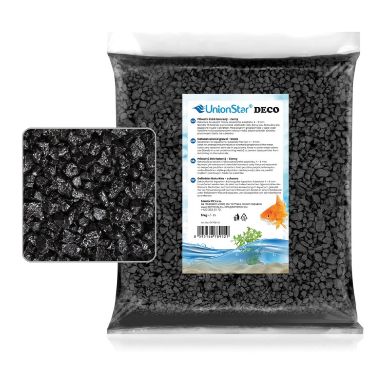 Akvarijní štěrk černý 5 kg DECO 04708-12