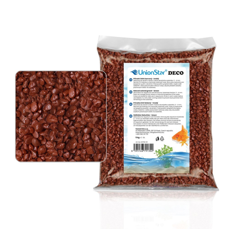 Akvarijní a terarijní štěrk hnědý 2 kg DECO