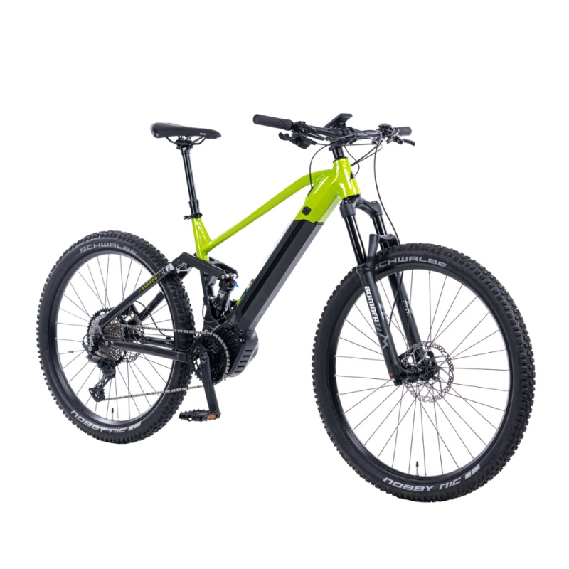 Horské celoodpružené elektrokolo Levit Svarog BF Overstep 630 29"/27,5" L (18,5", 175-185 cm) Lime Black Pearl