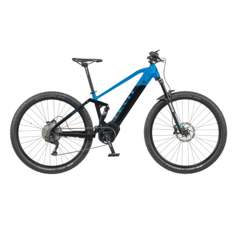 Celoodpružené horské elektrokolo Levit Kingit BF Overstep 630 29" L (18,5", 175-185 cm) Blue black pearl