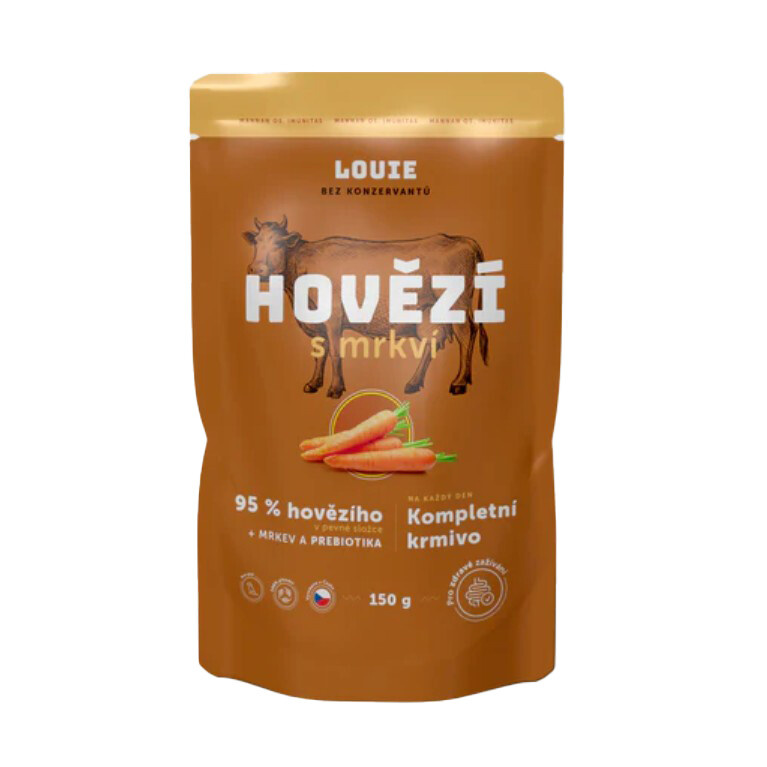 Louie kaps.pro psy hovězí s mrkví 150g
