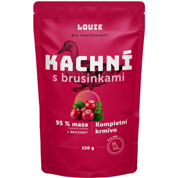 Louie kaps.pro psy kachní s brusinkami 150g
