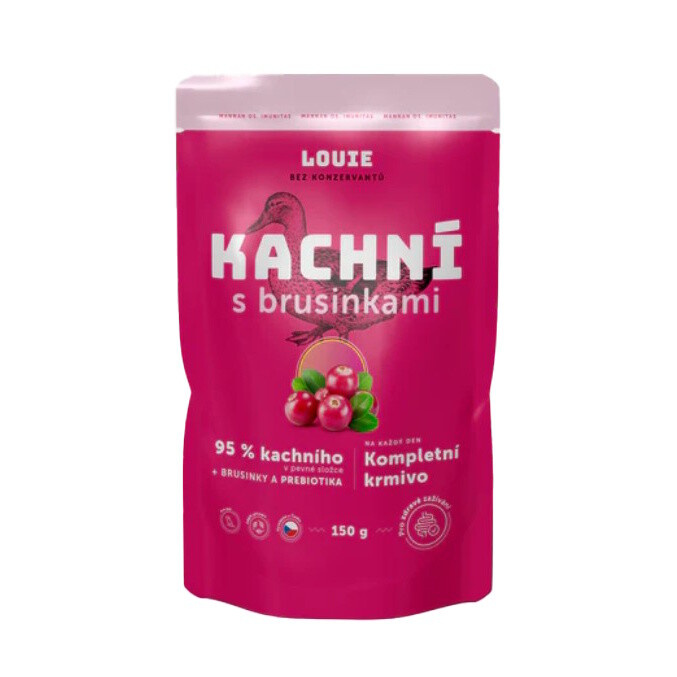 Louie kaps.pro psy kachní s brusinkami 150g