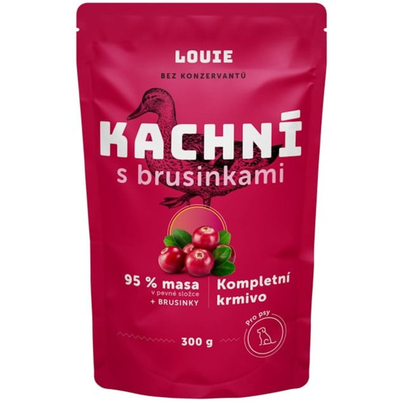 Louie Kompletní krmivo kachní s brusinkami pro psy