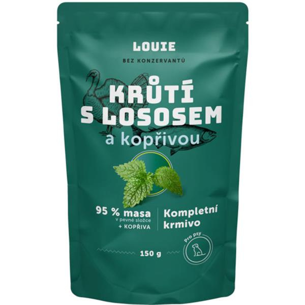 Louie kaps.pro psy krůtí s lososem a kopřivou 150g
