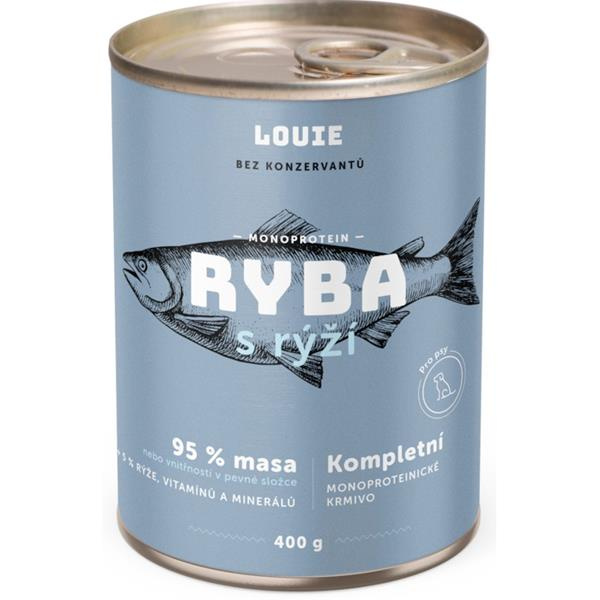 Louie konz. pro psy ryba s kuřecím a rýží 400 g