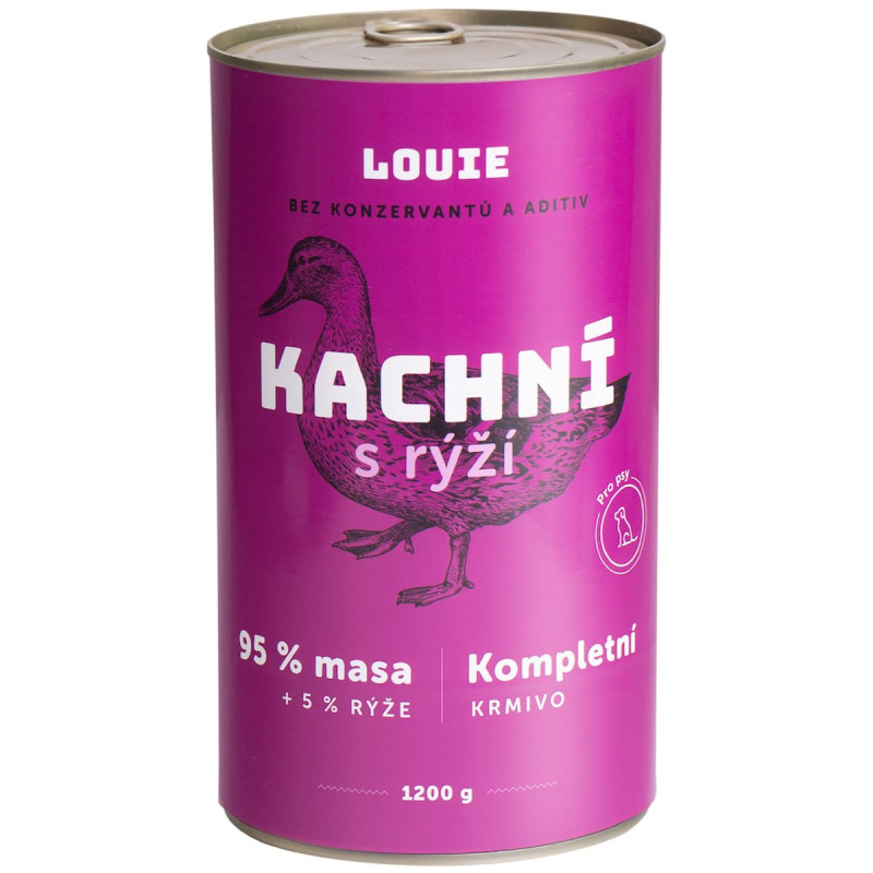 Louie konz. pro psy kachní s rýží 1200 g 