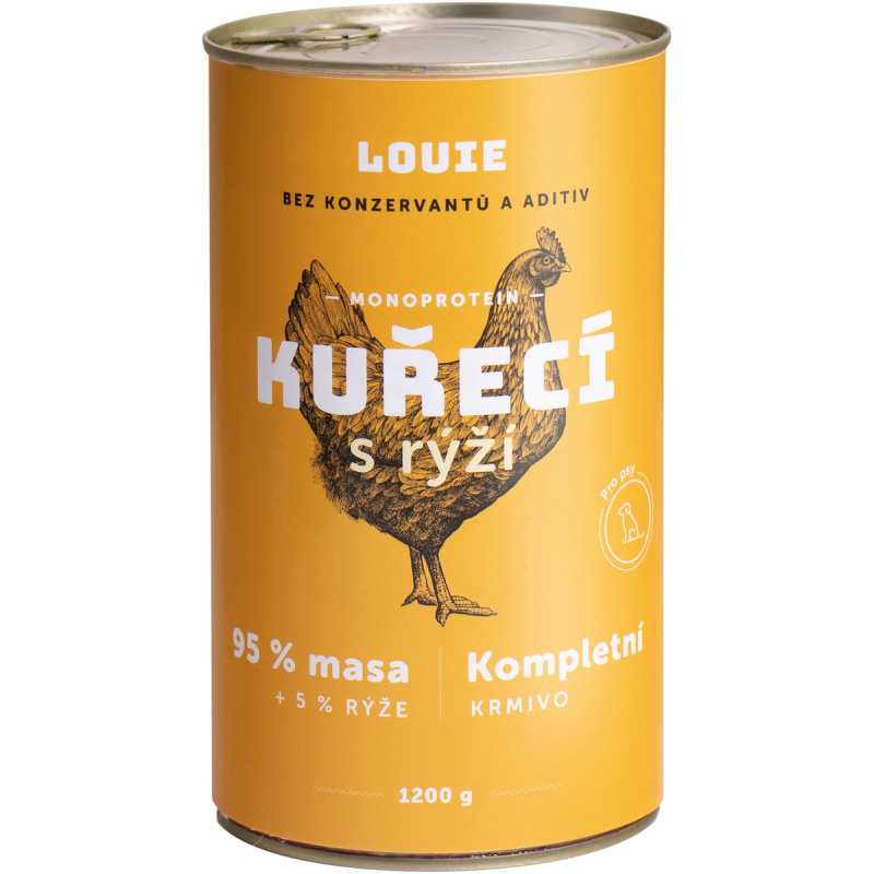 Louie konz. pro psy kuřecí s rýží 1200g 