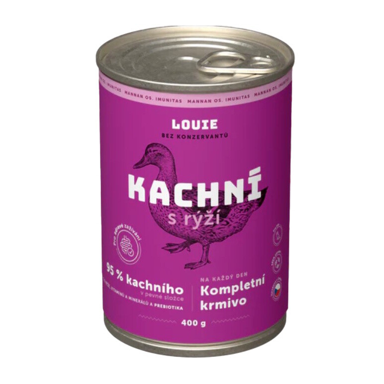 Louie konz. pro psy kachní s rýží 400 g 