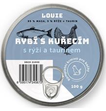 Louie konz. pro kočky rybí s kuř. s rýží a taurinem 100g 