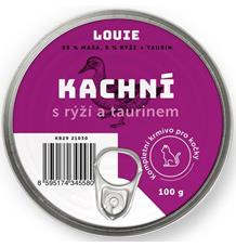 Louie konz. pro kočky kachní s rýží a taurin 100g 