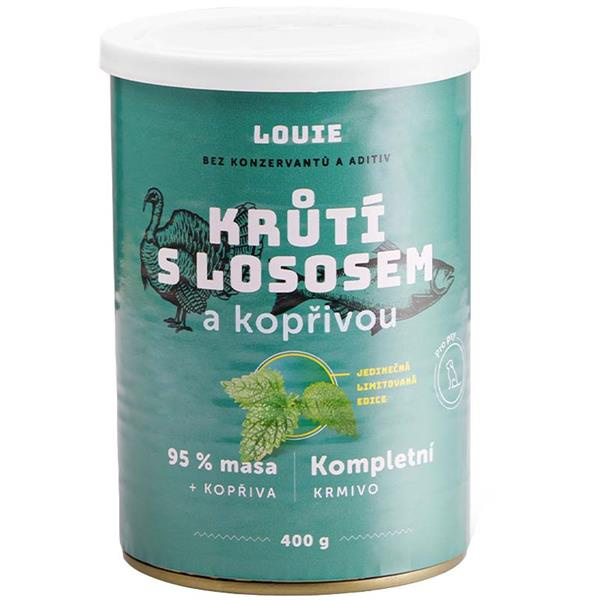Konzerva LOUIE krůtí s lososem a kopřivou 400g