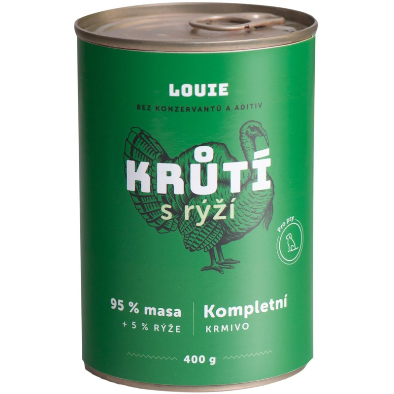 Louie konz. pro psy krůtí s rýží 400 g