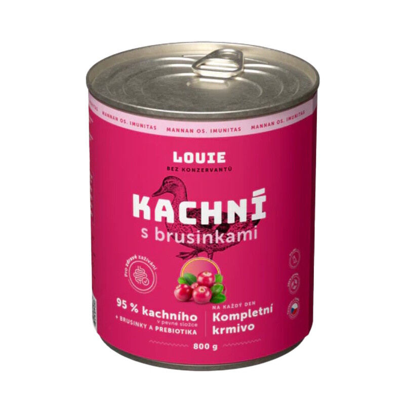 Louie konz.pro psy kachní s brusinkami 800 g