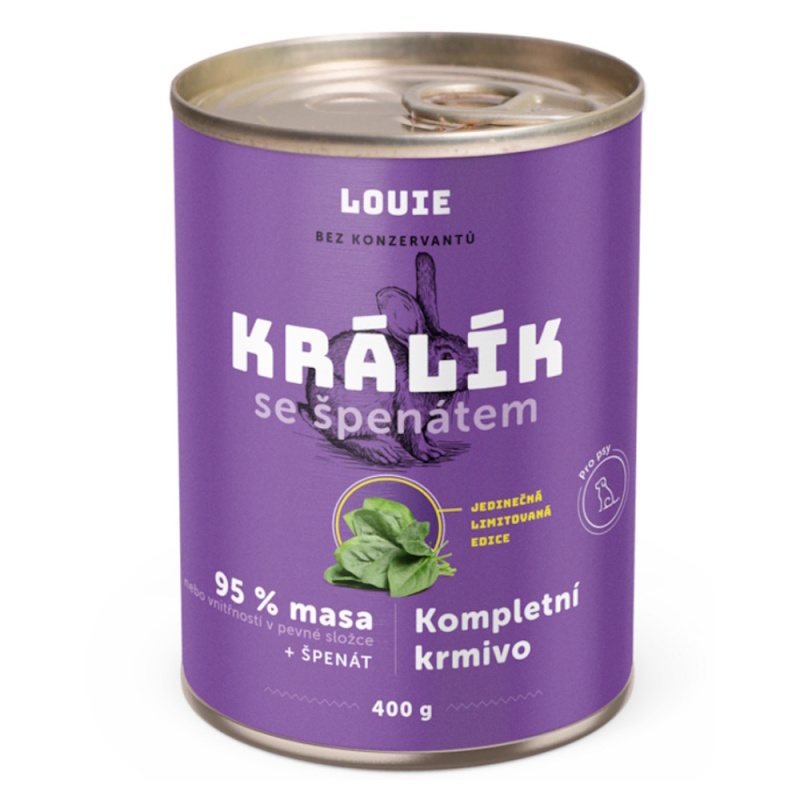Louie Kompletní krmivo králík se špenátem pro psy