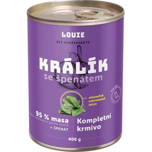 Louie Kompletní krmivo králík se špenátem pro psy
