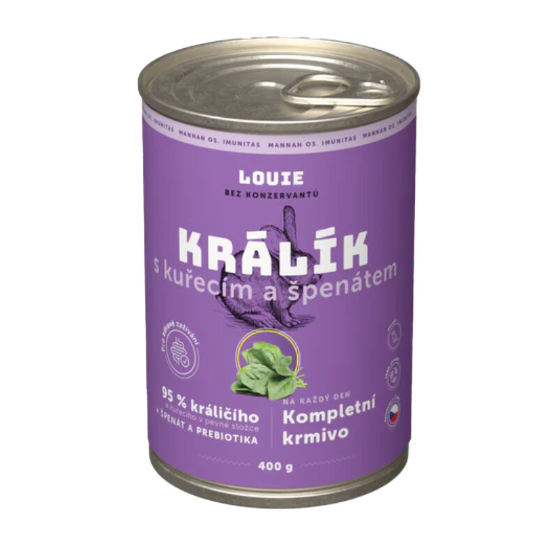 Louie Kompletní krmivo králík se špenátem pro psy