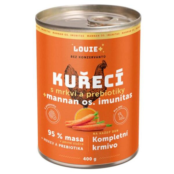 Louie konz.pro psy kuřecí, mrkev, prebiotika 400g