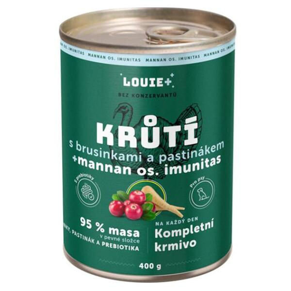 Louie konz.pro psy krůtí, brusinky,prebiotika 400g