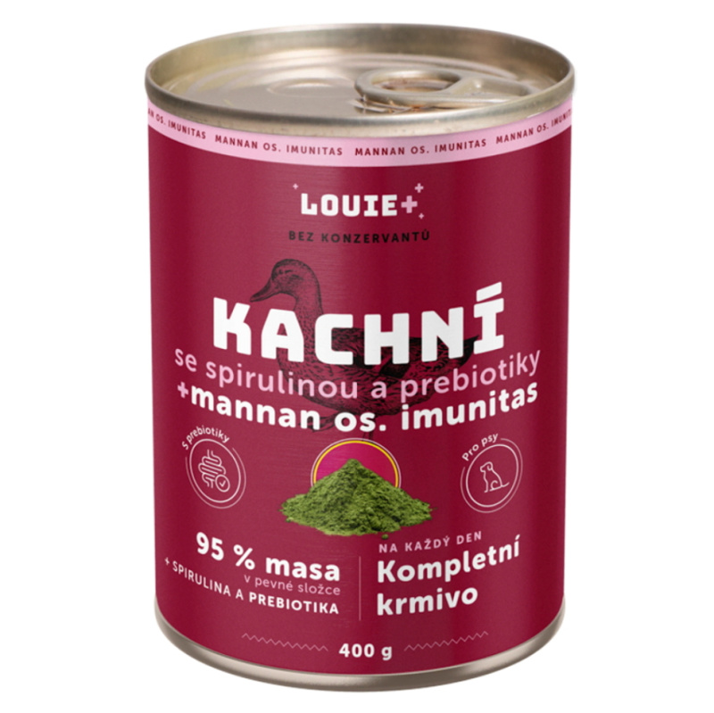 Louie konz.pro psy kachna, spirul.,prebiotika 400g