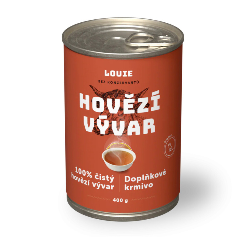 Louie Doplňkové krmivo hovězí vývar pro psy a kočky