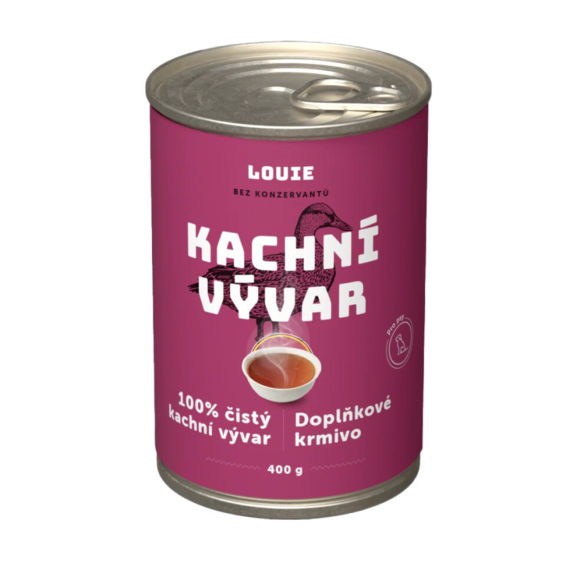 Louie Doplňkové krmivo kachní vývar pro psy a kočky