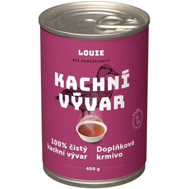 Louie Doplňkové krmivo kachní vývar pro psy a kočky