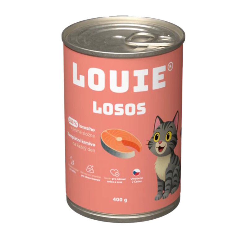 Louie konzerva pro kočky losos 400 g