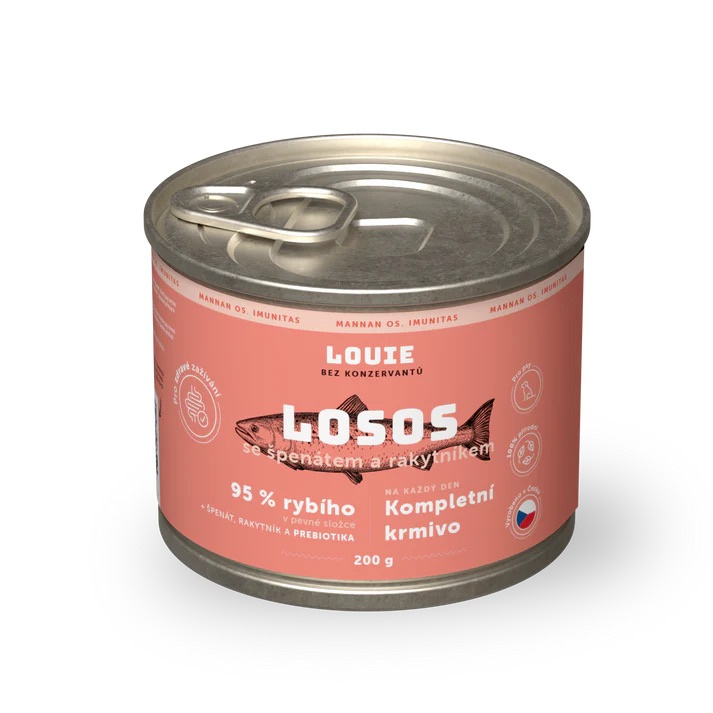 Louie konzerva pro psy losos, rakytník, prebiotika 200 g
