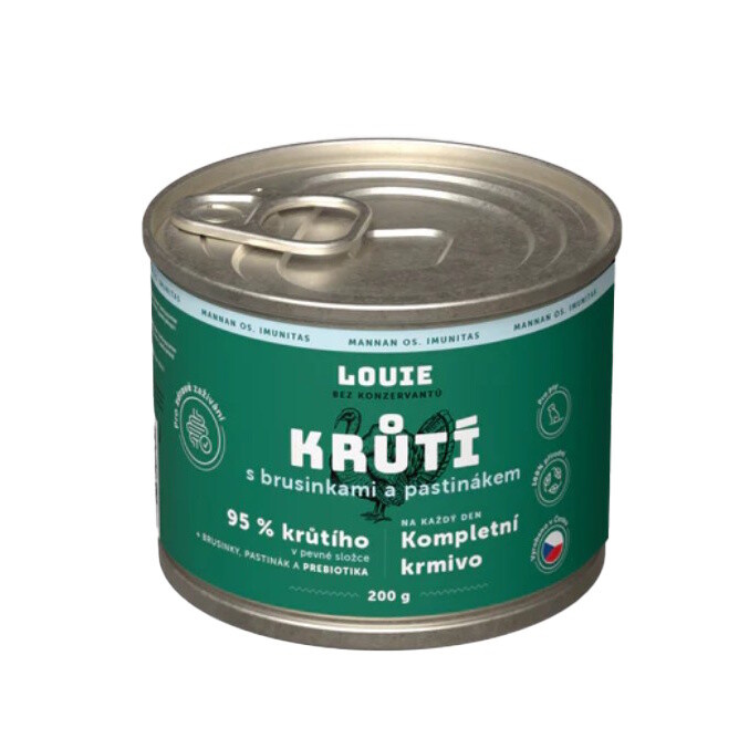 Louie konzerva pro psy krůtí, brusinky, prebiotika 200 g