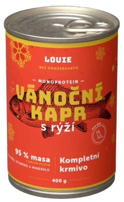 LOUIE konzerva pro psy Vánoční kapr 400 g