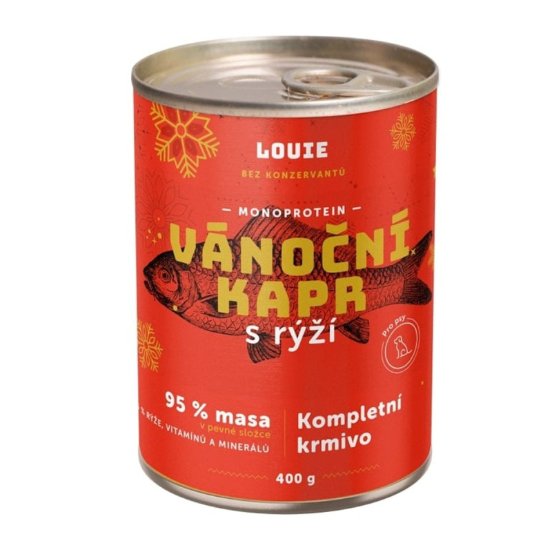 LOUIE konzerva pro psy Vánoční kapr 400 g
