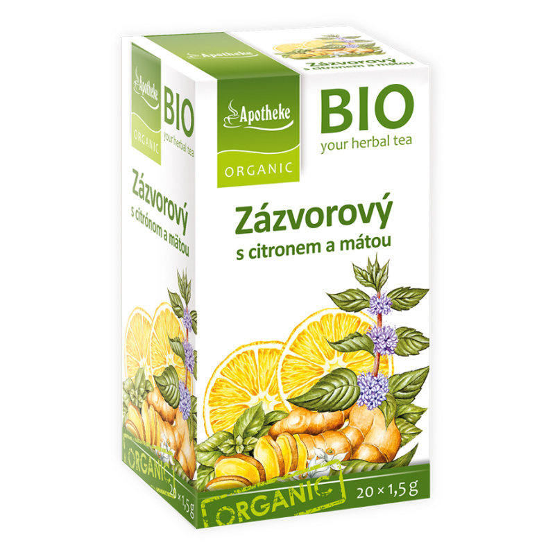 APOTHEKE Zázvorový čaj s citronem a mátou BIO 20x1,5 g