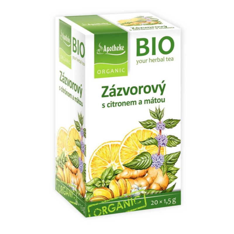 APOTHEKE Zázvorový čaj s citronem a mátou BIO 20x1,5 g