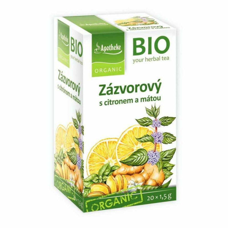 APOTHEKE Zázvorový čaj s citronem a mátou BIO 20x1,5 g