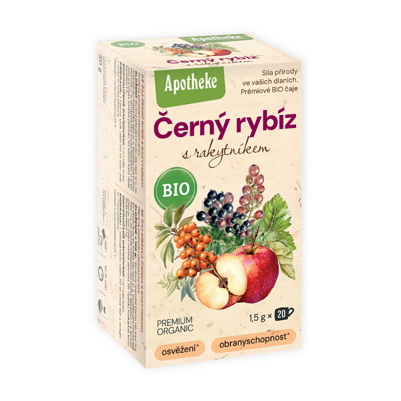 APOTHEKE Čaj černý rybíz s rakytníkem BIO 20 sáčků