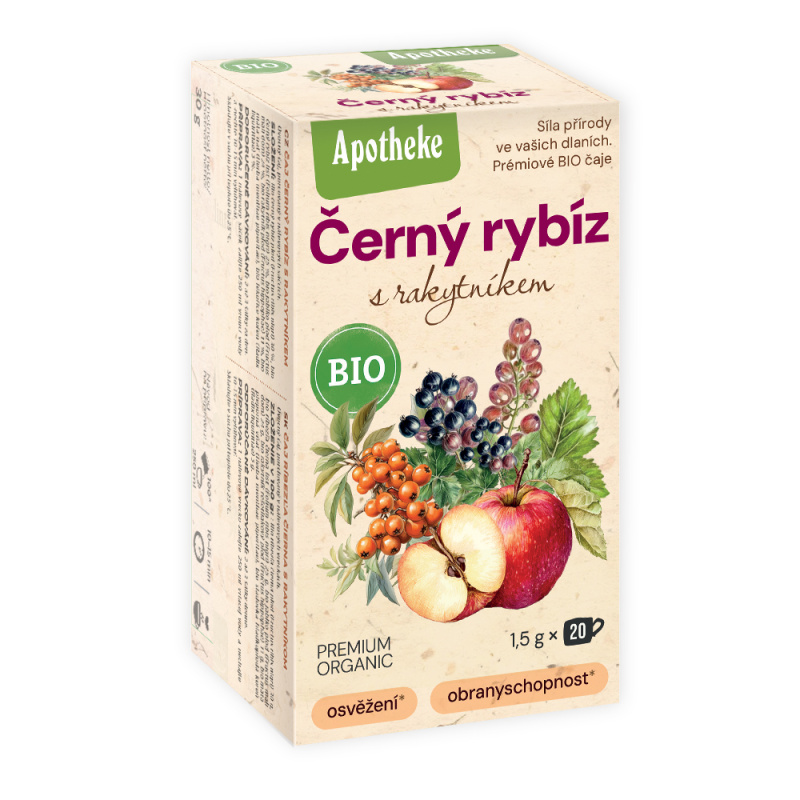 APOTHEKE Čaj černý rybíz s rakytníkem BIO 20 sáčků
