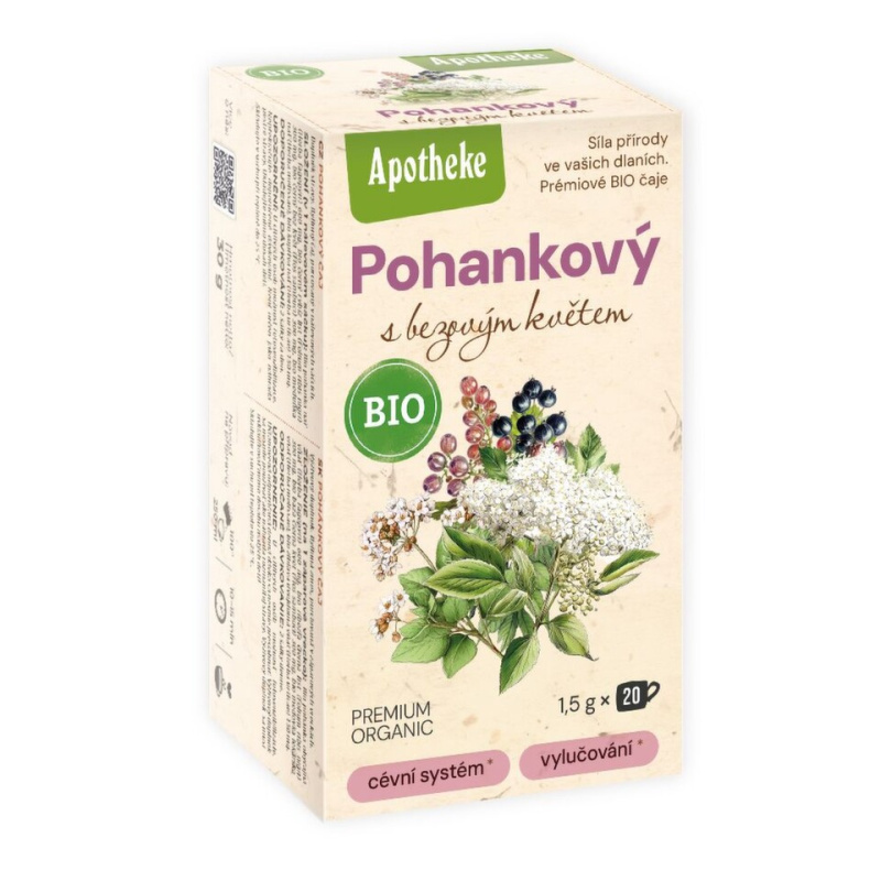 Apotheke BIO Pohankový čaj s bezovým květem nálevové sáčky 20x1,5 g