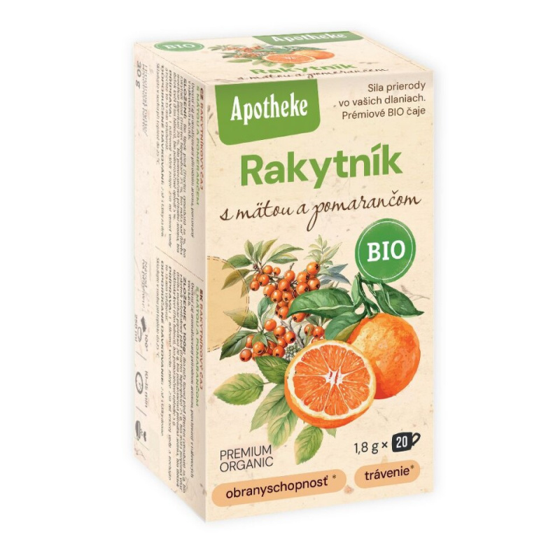 APOTHEKE Rakytník máta pomeranč čaj BIO 20 sáčků